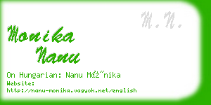 monika nanu business card